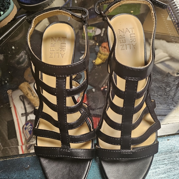 Naturalizer Black Strappy Heels - Picture 2 of 3